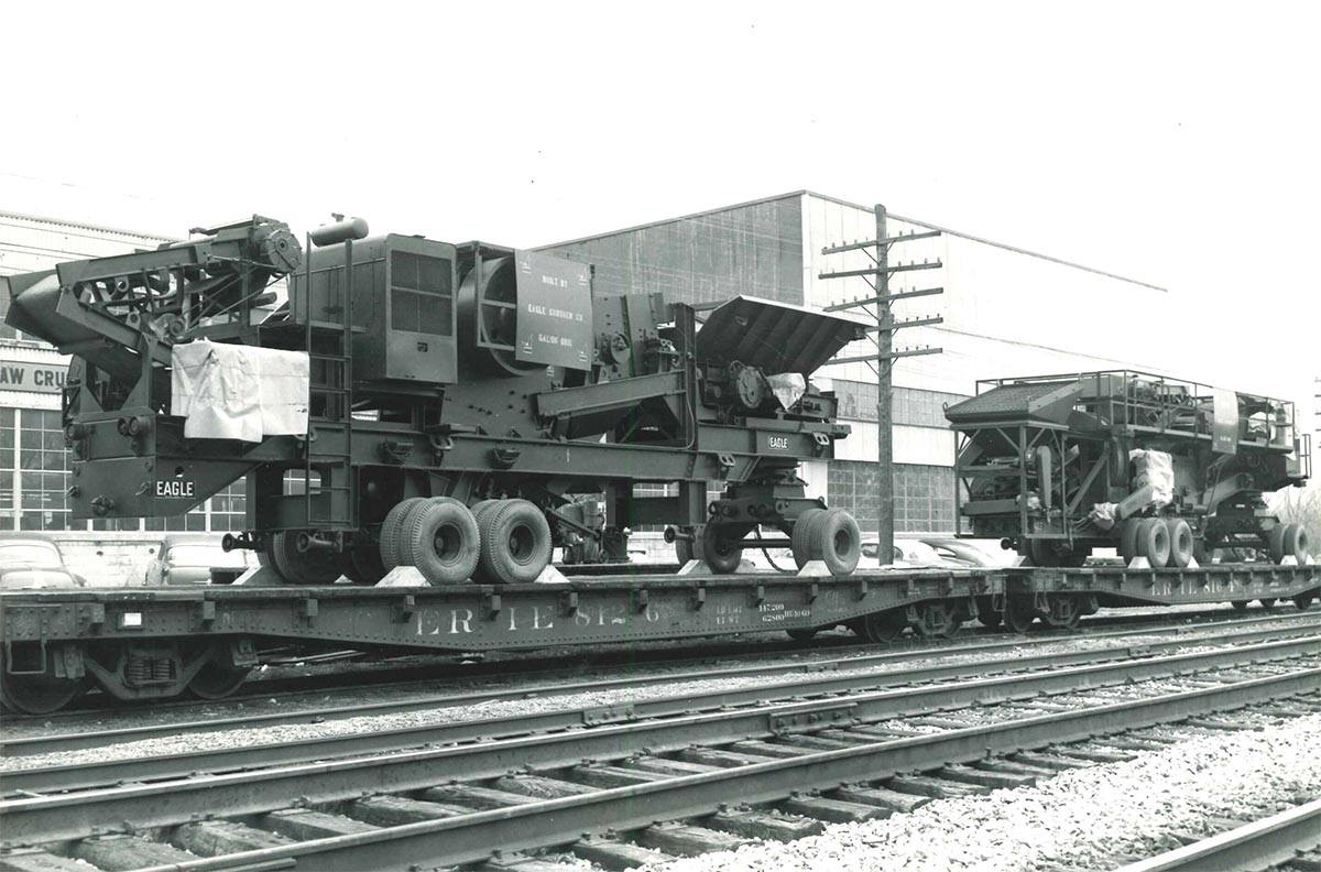2036 jaw and double roll crushers heading off to the U.S. Army. Circa 1960.