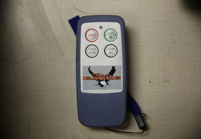 Includes wireless remote control for the feeder shutdown and all motor stop.